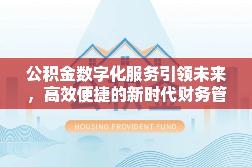 枞阳公积金数字化服务引领未来，高效便捷的新时代财务管理