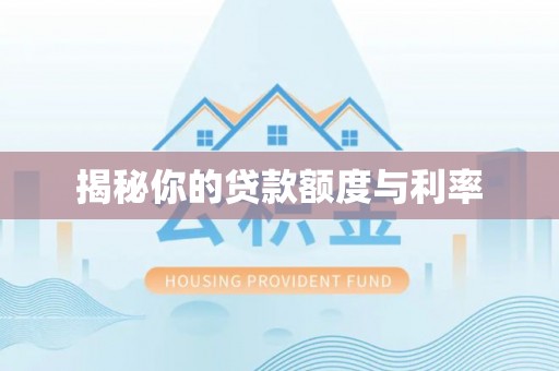 枞阳揭秘你的贷款额度与利率